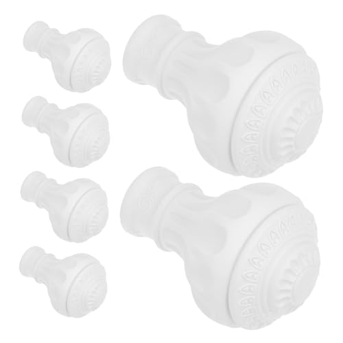 Balacoo 6Pcs Decorative Curtain Rod End Caps Plastic Drapery Rod Finials for Roman Rods Elegant Window Hardware Accessories for Living Decor Versatile Design Easy Installation