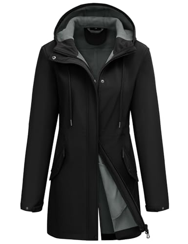 Yuson Girl Softshelljacke Damen Regenjacke Wasserdicht Windbreaker Gefütterte Softshellmantel Übergangsjacke Leicht Atmungsaktiv Wanderjacke Fleece Outdoorjacke Regenmantel...