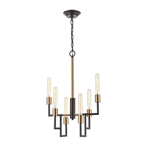 Elk Lighting 12205/6 Congruency 6-Light Chandelier, Oil Rubbed Bronze, Satin Brass,not specified