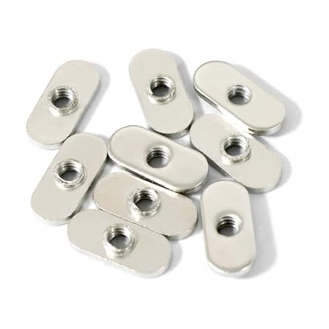 Axageid 20 Packs 1/4"-20 Centered Hole Sliding T-Nuts for 10 Series T Track Extrusions, T Slot Accessories for Aluminum Extrusion Profile Rail Cover