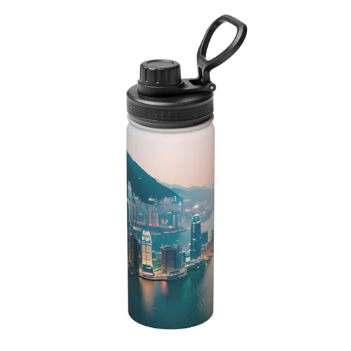 Hong Kong Print Insulated Sports Water Bottle for
