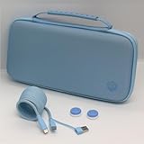 エラムド eramd Switch2 スリムハードポーチ＋2mマグネットケーブル＋コントローラー用アナログスティックカバー3点セット パウダーブルー