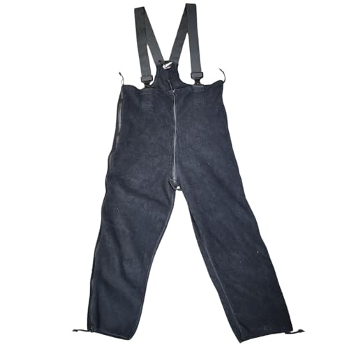 Military Outdoor Clothing Previously Issued Black US Military Polartec Fleece Bib Overalls (US, Alpha, Medium, Regular, Short, Standard, Black)
