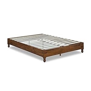 MUSEHOMEINC 12 Inch Solid Wood Bed Frame Rustic Style Eliminates The Need for a Boxspring, Natural Finish, Full