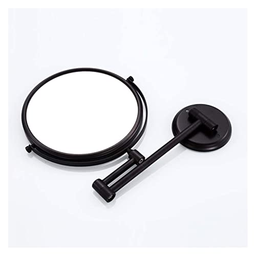 Miroir de maquillage mural noir de 20,3 cm avec double face grossissante pour salle de bain - 2