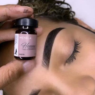 Kit henné professionale per sopracciglia Menela nero, henné 2,5 g + fissante 15 ml, uso professionale