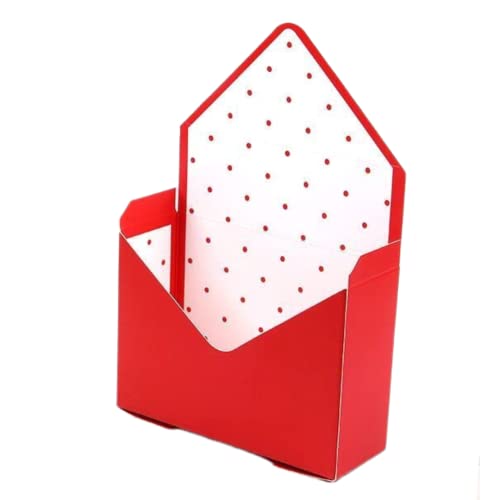 Image of Oasis Paper Gift Box Foldable, Empty, Decorative, Reusable, Multipurpose Birthday, Anniversary, Wedding, Return Gifts Hamper Packaging (Set of 10) Envelope Red & White