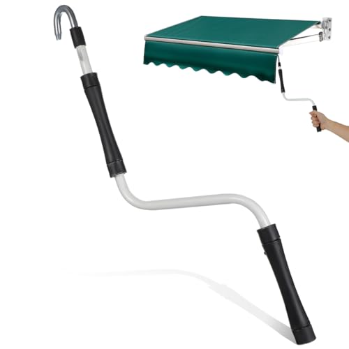 PartyKindom Outdoor Sonnenschutz Regendach Mit Handkurbel Flexibles Markisen-System FüR Terrasse Balkon Und GeschäFt Robuste Konstruktion Und Einfache Bedienung