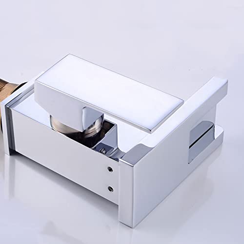 Mitigeur pour lavabo cascade LED haut de gamme avec corps en laiton robuste chromé en L - 5
