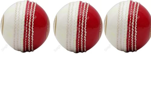 Onekbhalo Red/White Hand Stitched Cricket Balls