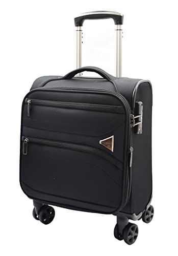 Valise cabine sous le siège House Of Leather extensible à 8 roues Noir