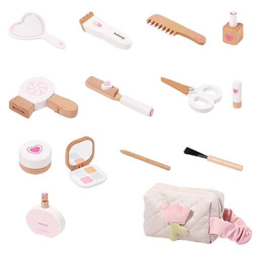 Mallette de maquillage en bois enfant pour imiter maman le matin devant le miroir
