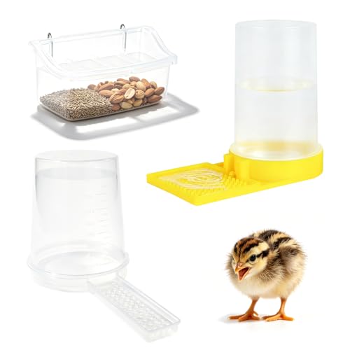 HTtoy 3 Pack 400ml Quail Water Feeder Feeder Plastic Poultry Ideal for Button Quail Baby Chicks Ducks and Baby Birds Anti Drowning Design Easy to Install