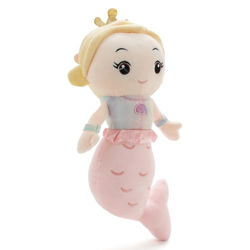 Image of Light Pink Mermaid Soft Toy for Kids with Cute Hug-Friendly Plush for Babies, Toddlers & Children Safe, Lightweight & Easy to Clean (35CM)