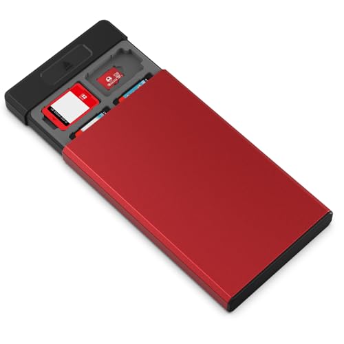 Image of HEIYING Switch Game Card Case for Nintendo Switch 2 2025 / OLED / Lite Games Cards, Metal Game Storage Holder with 20 Games Card Slots and 20 Micro SD Cards Slots