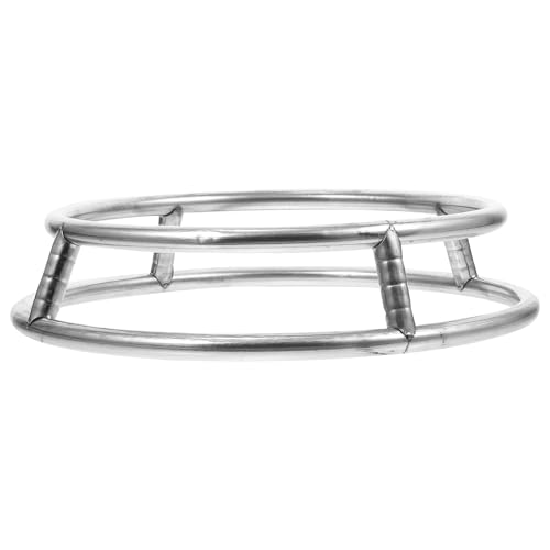 BESTYASH Soporte para Wok Redondo de Acero Inoxidable de Doble Capa 29 Cm, Base Antideslizante para Ollas y Sartenes, Rejilla Resistente al Calor para Cocina Doméstica