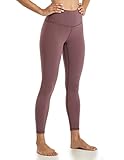 YUNOGA Women's Ultra Soft High Waisted Seamless Leggings Tummy Control Yoga Pants (L, Dusty Red)