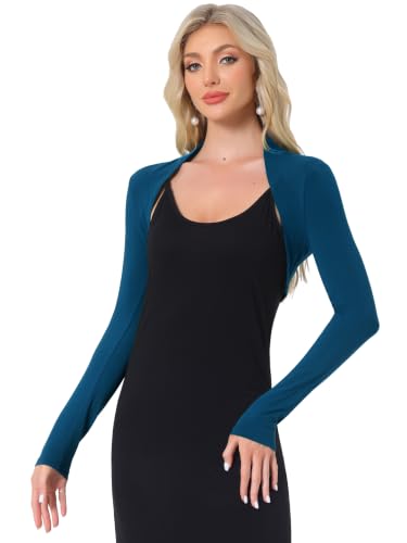 Image of Allegra K Elegant Shrugs for Women Long Sleeve Open Front Bolero Shrug