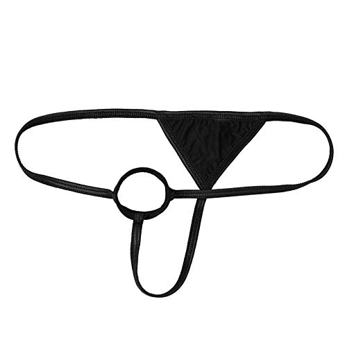 FEESHOW Mens Sissy Lingerie Low Rise O-Ring Thong Bikini Briefs G-String Crossdresser Underwear