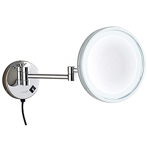 Miroir cosmétique mural doré 10X avec interrupteur intégré JCAKES - 2