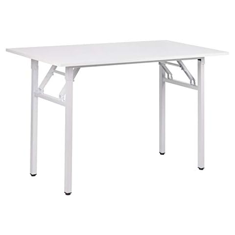 Folding Desk, Portable Computer Desk for Office,Living Room,Bedroom Camping ,120 * 60 White Furniture Cover