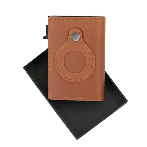 Smart wallet for men, mens leather wallet with holder with RFID Technology, wallet for every occasion, the great gift for holidays, smart wallet for men with tracker (Brown)