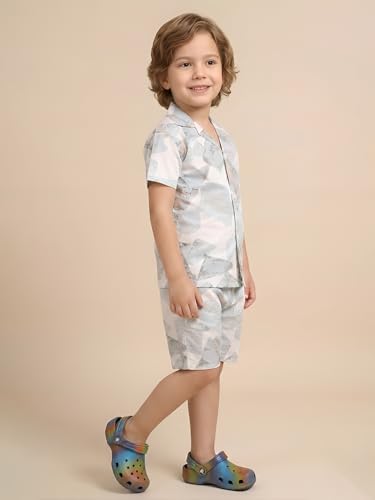 Image of POLKA TOTS 100% Cotton Co-Ord Set for Boys | Half Sleeve Shirt & Shorts Beach Outfit for Kids | Ultra-soft & Breathable Summer Clothes for Toddler & Baby Boy | Casual Dress & Printed Nightwear Set