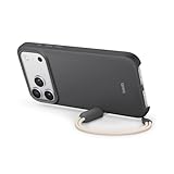 Immagine di Beats Custodia Cavalletto per iPhone 17 Pro Max con MagSafe e Controllo fotocamera, cordino che funge da supporto integrato, finitura opaca, fodera in microfibra – Grigio granito