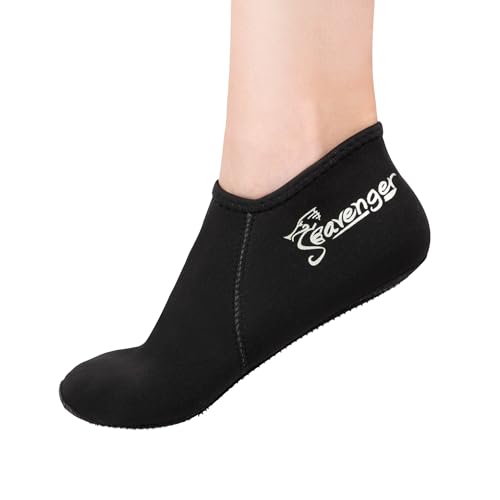 Seavenger Zephyr 3mm Neoprene Socks | Wetsuit Booties for Scuba Diving, Snorkeling, Swimming (Black, 2X-Small) - Thumbnail 4