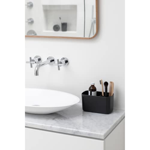 Brabantia-ReNew-Bathroom-Caddy-Dark-Grey-Compartments-for-Toothbrushes-Toothpaste-Soap-etc-Nonslip-Base-and-Drainage-Holes