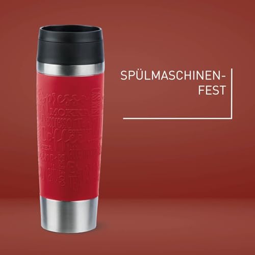 Emsa N20222 Travel Mug Classic Isolierbecher 0,5 Liter, neuer Komfort-Schraubverschluss, Edelstahl, 6h heiß und 12h kalt, 100% dicht… – Ansicht 3