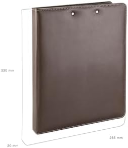 2K 508K S.DERİ ÇİFT MEKANİZMALI DOSYA KLASÖR A4 250 Yaprak Kapasiteli Ring Binder File Vegan 26,5x32 cm Kahverengi - Görsel 3