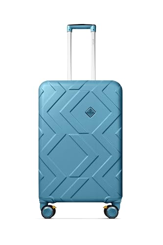 Image of Swiss Era Hard Shell 55 Cms Cabin Luggage - Premium ABS Spinner Trolley Bag with 8 Wheels - 20 Inches Lightweight Cabin Bag for Flights - Blue | 20