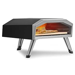 VEVOR Gas Pizza Oven Outdoor 13-inch Propane Pizzaofen with Cordierite Stone 3 Layers Thick Portable Stove for Outside Backyard Camping Picnic, Carry Bag, Foldable Leg, CSA Certified, Black