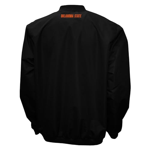 2Bhip NCAA Oklahoma State Cowboys Adult Black Lightweight V-Neck Windbreaker Wind Shirt Pullover Jacket2