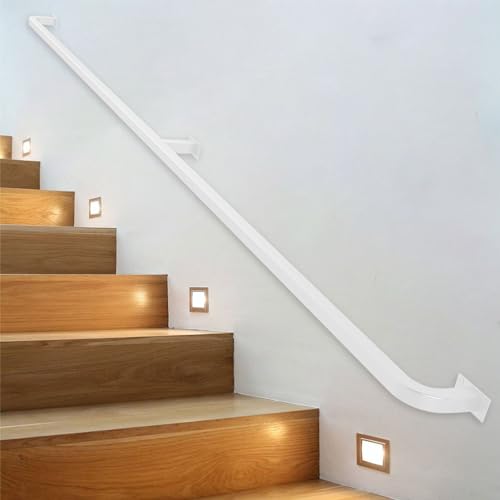 Rampe d'escalier pour marches intérieures et extérieures en fer blanc 280cm