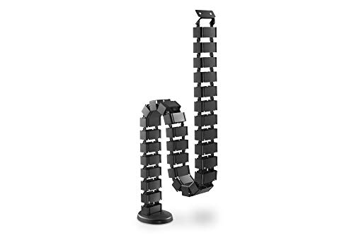 DIGITUS Vertical cable management - Flexible desk cable management - Metal base - Desk height up to 130 cm - Black