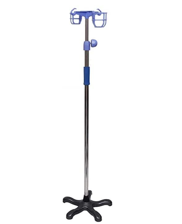 Support de perfusion mobile télescopique pour éviter les chutes de flacons pendant les soins