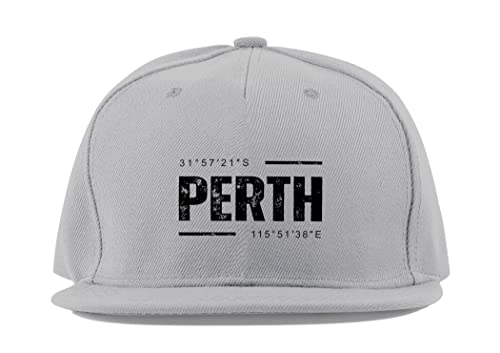 Casquette Perth Coordinates en coton gris contre le soleil, visière plate ajustable unisexe