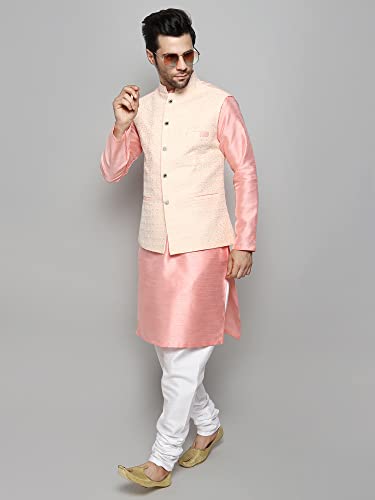 Image of Uri and MacKenzie Men's Silk Blend Kurta Pajama with Designer Ethnic Nehru Jacket /Modi Jacket