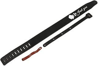 Guitar Strap, Leather Adjustable Nubuck Guitar Strap Replacement Fittings for Bass Electric and Acoustic Guitar(Black Rose Embroidery) Bags And Suspenders
