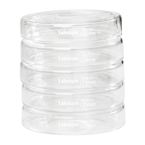 Microyn Borosilicate Glass Petri Dish with Lid, Tissue Culture Dish (120 mm, Pack of 5) Cover