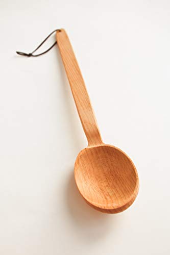 ECOSALL Heavy Duty Large Wooden Spoon 18-inch, Long Handle Cooking Tool With a Scoop. Nonstick Big Spoon for Stirring Mixing Cajun Crawfish Boil Wall Décor. Super Strong Sturdy Giant Hardwood Untesil