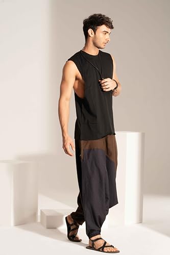Image of The Veshti Company Stylish Harem Pants for Men's Cotton Hippie Style Baggy Oversized Yoga Pajama Pant