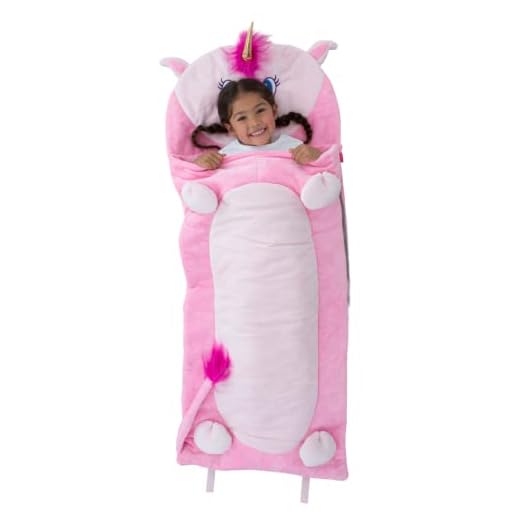 Bixbee Kids Sleeping Bag, Soft Sleepy Sack for Kids & Toddlers | Easy Roll Up Design for School, Daycare + Naptime, 60 x 22 Inches | Cozy Slumber Bag with Lining | Unicorn Sleeping Bag for Girls