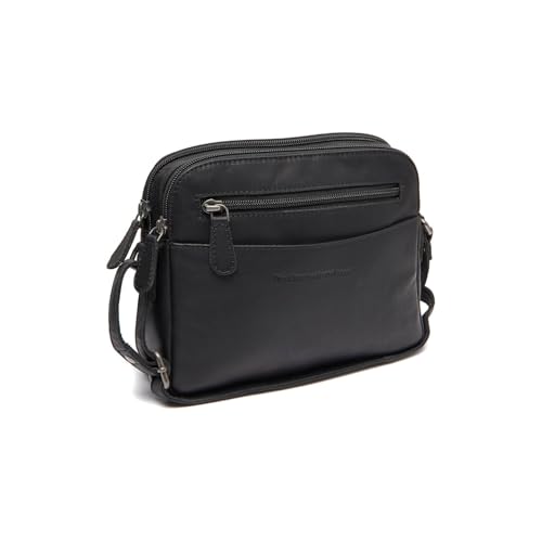 Sac à épaule bandoulière Vionne en cuir noir avec finitions de haute maroquinerie
