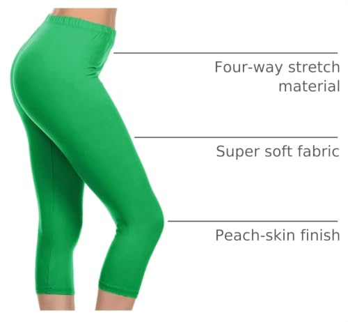 Image of Leggings Depot Women's High Waist Leggings Soft 1 inch Waistband Solid Pants - Regular, Plus, 1X3X, 3X5X