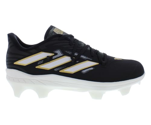 Adidas Men's Adizero Afterburner TPU Baseball Softball Cleats Shoes Black/White/Gold #IG9619 - Size Men's 10.5