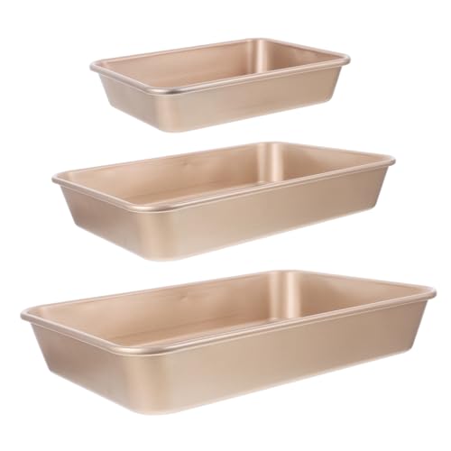 Cabilock 3pcs Deep Baking Pan Nonstick Lasagna and Cake Pans Stylish Bakeware for Oven Baking and Roasting Complete Kitchen