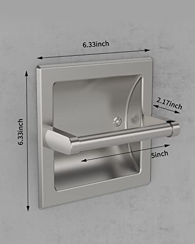 Wzkaly Brushed Nickel Recessed Toilet Paper Holder For Regular Rolls,Contemporary Hotel Style Wall Pivoting Toilet Paper Holder - Recessed Toilet Tissue Holder #TOP5